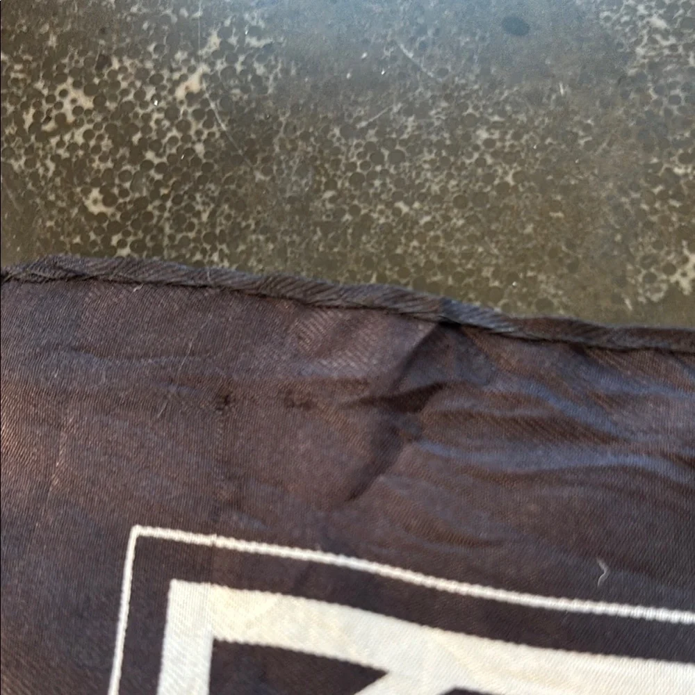 Vintage Paul Poiret Paris Black and White Geometric Scarf